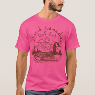 Stomme Canadese Wolf Vogel Vintage meisje meisje T-shirt