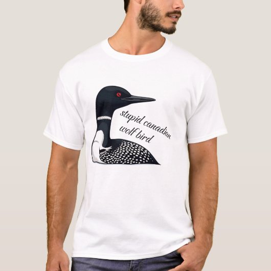 Stomme Canadese Wolfvogel | Grappige Canada Meme T-shirt (Voorkant)