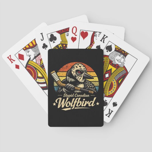 Stomme Canadese Wolfvogel Pokerkaarten (Achterkant)