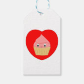 Stomme Cartoon aardbeienbrood in rood hart Cadeaulabel (Voorkant)