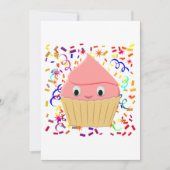 Stomme Cartoon aardbeienbrood met Confetti Kaart (Voorkant)