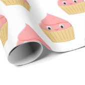 Stomme Cartoon aardbeienbrood op wit Cadeaupapier (Rol Hoek)