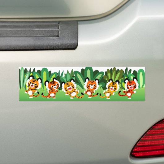 Stomme Cartoon trekkers dans in Oerwoud Bumperstic Bumpersticker (Op auto)