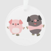 Stomme Cartoon varkens op een loopAcrylOrnament Ornament (voorkant)