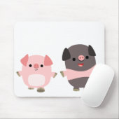 Stomme Cartoon varkens op een loopmuizepad Muismat (Met muis)