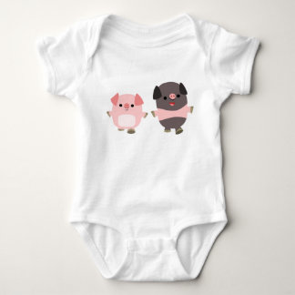 Stomme Cartoon varkens op een looppas Baby Romper