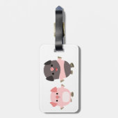 Stomme Cartoon varkens op een loopse Bagagelabel (Achterkant verticaal)