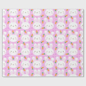 Stomme cartoons knollen en wortelen op roze patron cadeaupapier (Vlak)