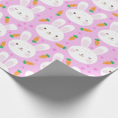 Stomme cartoons knollen en wortelen op roze patron cadeaupapier (Hoek)