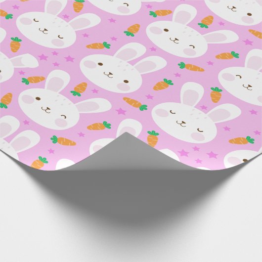 Stomme cartoons knollen en wortelen op roze patron cadeaupapier (Hoek)