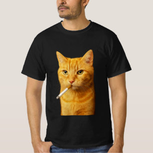 Stomme Coole Grappige Kat Meme Rokkende Kat sigare T-shirt