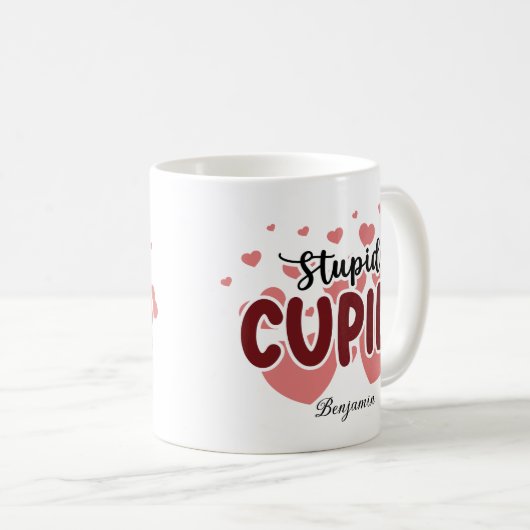 Stomme Cupid Anti-Valentijnsdag Koffiemok (Voorkant rechts)