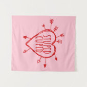 Stomme Cupido Hart Met Pijlen Grappig Sarcasme Wandkleed (Voorkant (horizontaal))