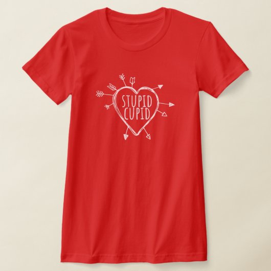 Stomme Cupido Hart Met Pijlen Grappige Sarcasme T-shirt (Laagn)