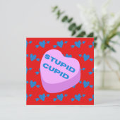 Stomme Cupido, platte briefkaart (Staand voorkant)