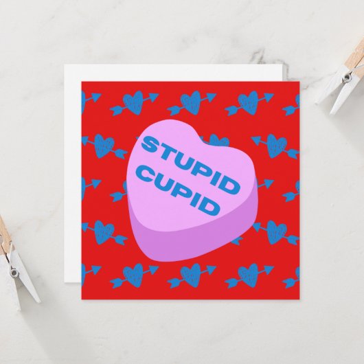 Stomme Cupido, platte briefkaart (Voorkant / Achterkant in situ)
