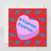 Stomme Cupido, platte briefkaart (Voorkant)