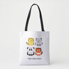 Stomme dieren gepersonaliseerde canvas tas