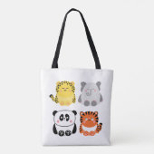 Stomme dieren gepersonaliseerde canvas tas (Achterkant)