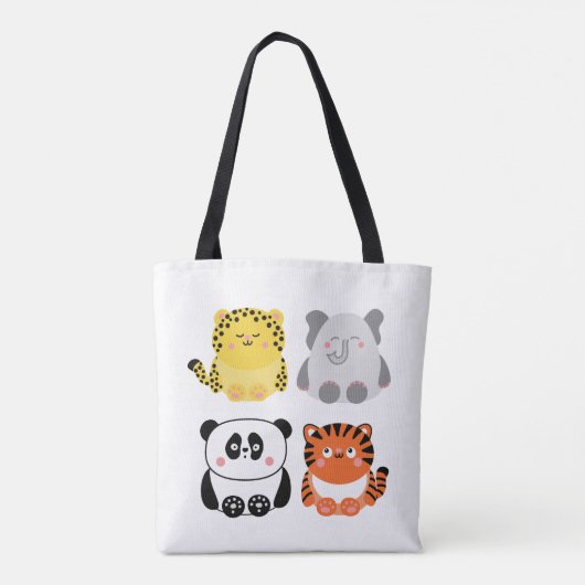 Stomme dieren gepersonaliseerde canvas tas (Achterkant)