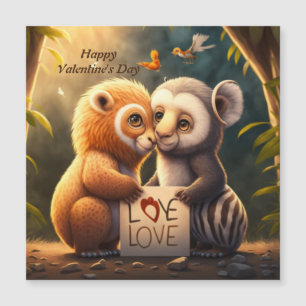 Stomme dieren met een liefdeskaart