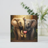 Stomme dieren met een liefdeskaart (Staand voorkant)