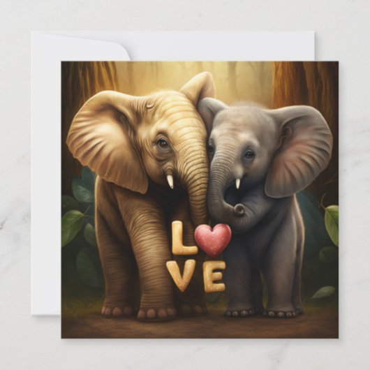 Stomme dieren met een liefdeskaart (Voorkant)