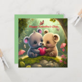 Stomme dieren met een liefdeskaart kaart (Voorkant / Achterkant in situ)