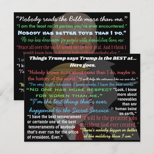 Stomme dingen Donald Trump zegt Briefkaarten (Voorkant / Achterkant)