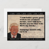 Stomme Dingen Trump zei Briefkaart Souvenir (Voorkant / Achterkant)