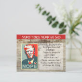Stomme Dingen Trump zei Briefkaart Souvenir (Staand voorkant)