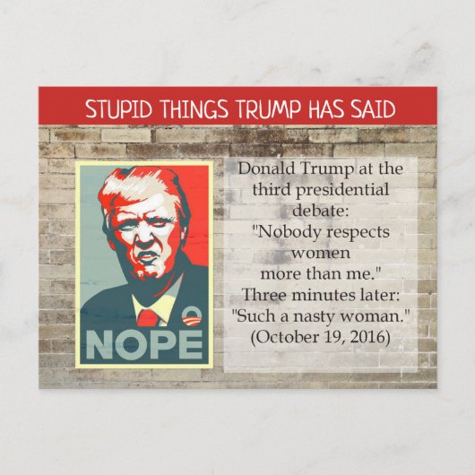 Stomme Dingen Trump zei Briefkaart Souvenir (Voorkant)