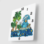 Stomme dinosaurussen vierkante klok (Hoek)