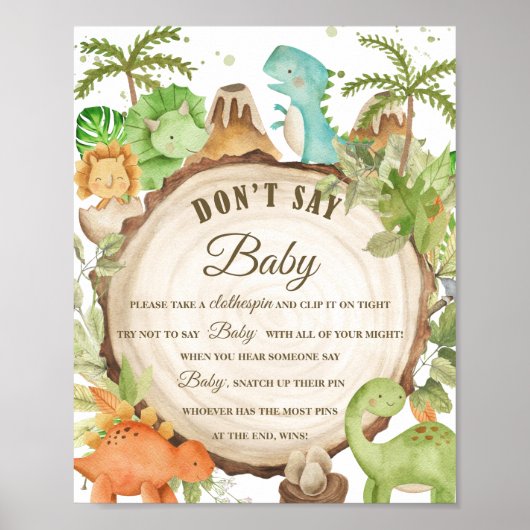 Stomme dinosaurussen zeggen niet dat Baby Clothesp Poster (Voorkant)