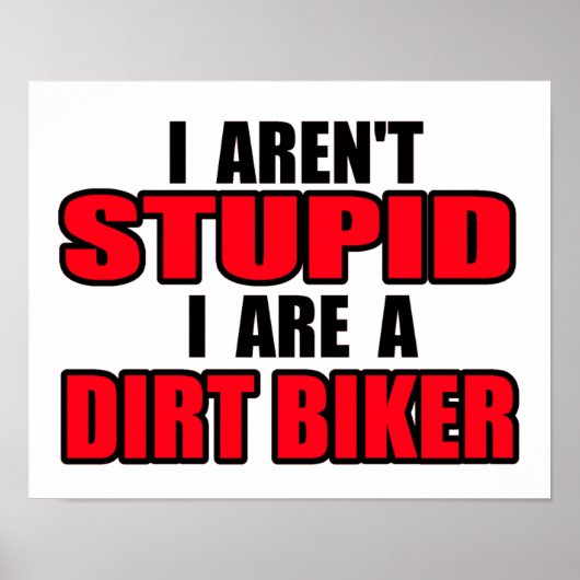 Stomme Dirt Bike Motocross Poster (Voorkant)