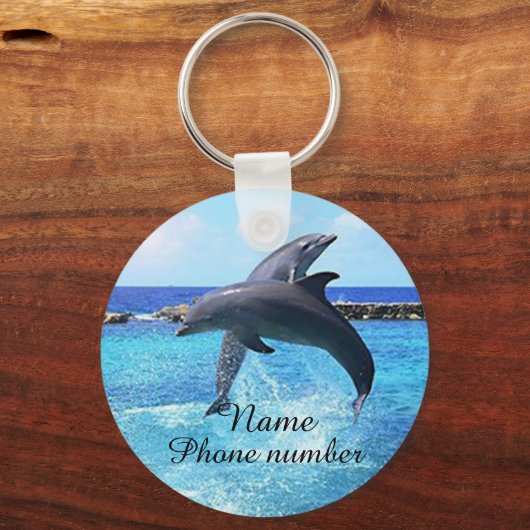 Stomme dolfijnen in het zee sleutelhanger (Voorkant)