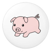 Stomme draaiende biggen keramische knop (Voorkant)