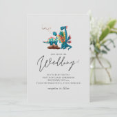 Stomme dragons in Love Turquoise Grey Wedding (Staand voorkant)