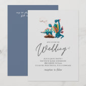 Stomme dragons in Love Turquoise Grey Wedding (Voorkant / Achterkant)