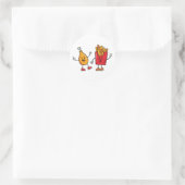 Stomme drumstick en groeven ronde sticker (Tas)