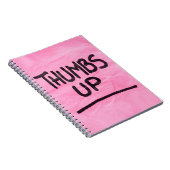 Stomme duim omhoog grafische kaart duikt op Afbeel Notitieboek (Rechterzijde)