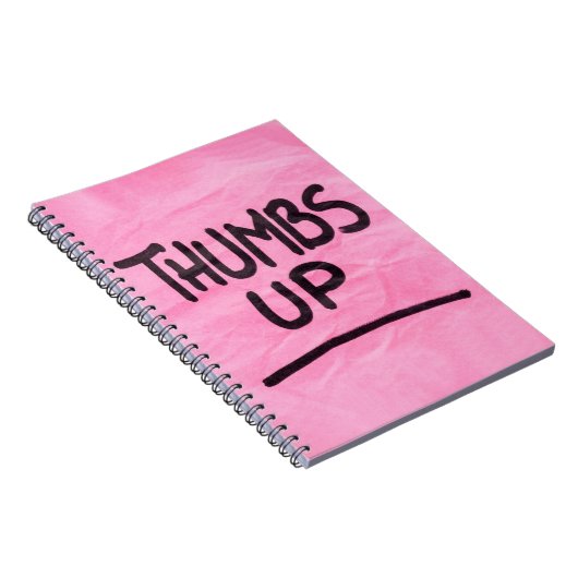 Stomme duim omhoog grafische kaart duikt op Afbeel Notitieboek (Rechterzijde)
