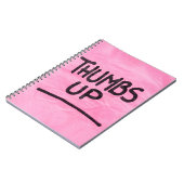 Stomme duim omhoog grafische kaart duikt op Afbeel Notitieboek (Linkerzijde)