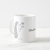 Stomme egel met aangepaste naam voor fluitinkteken koffiemok (Voorkant links)