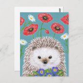 Stomme egel met briefkaart van de Veerbloem (Voorkant / Achterkant)