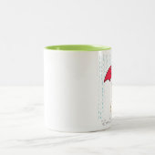 Stomme egel met gedraaide paraplu-Mok. Tweekleurige Koffiemok (Center)