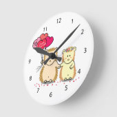 Stomme egels met ballonnen, nieuw getrouwd stel ronde klok (Hoek)