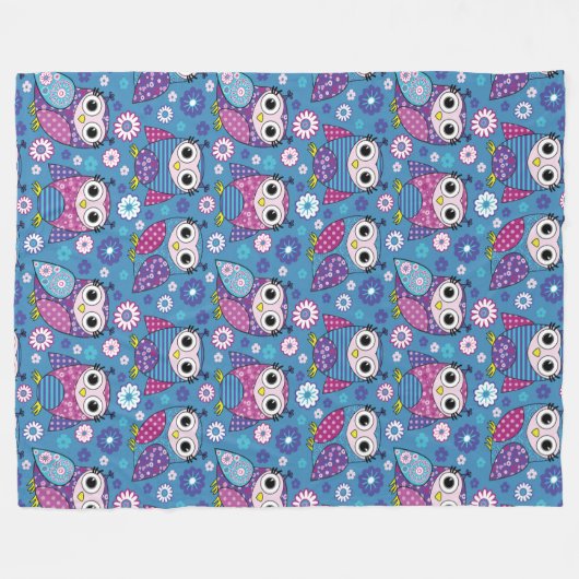 Stomme eigenaar en bloemen fleece deken (Voorkant (Horizontaal))