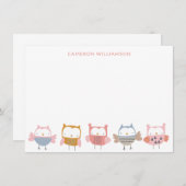 Stomme eigenaar van roze gepersonaliseerde schrijf bedankkaart (Voorkant / Achterkant)