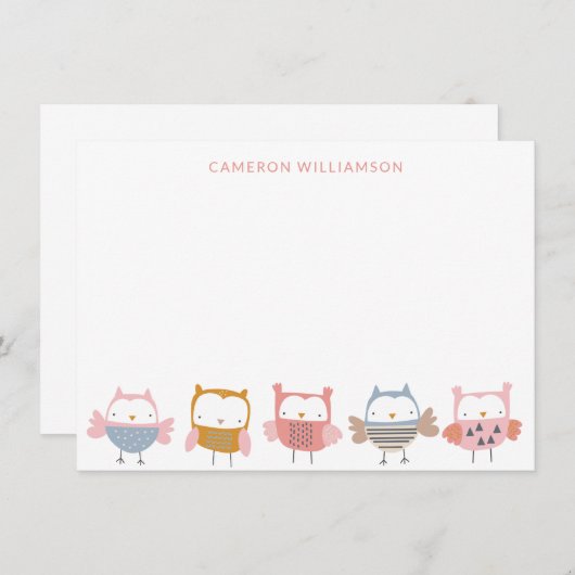 Stomme eigenaar van roze gepersonaliseerde schrijf bedankkaart (Voorkant / Achterkant)